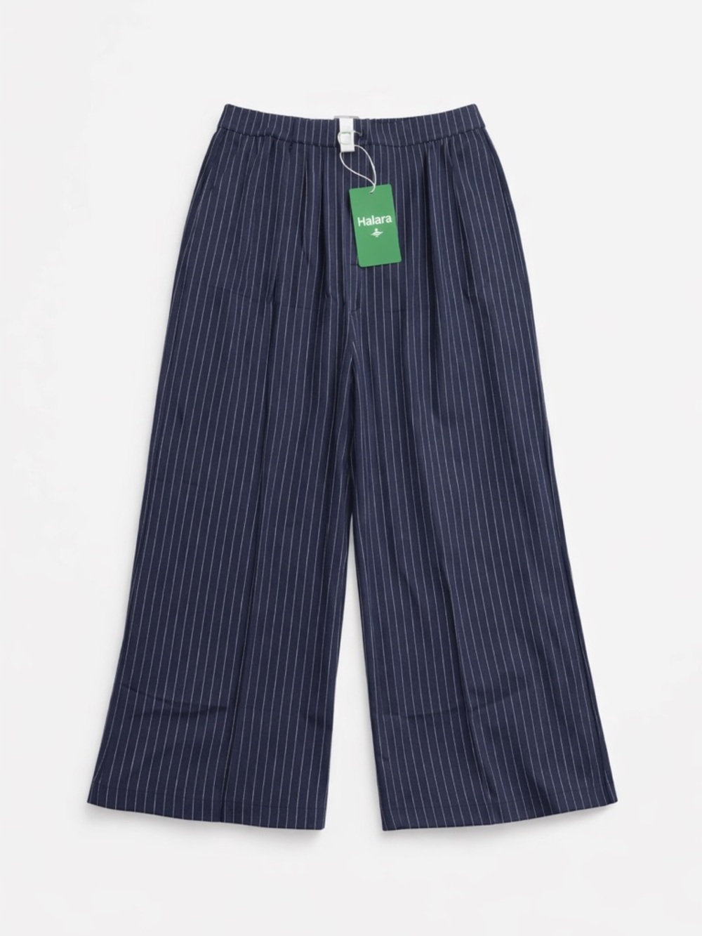 High Waisted Zipper Pocket Wide Leg Striped Work Pants After Midnight
